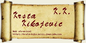 Krsta Kikojević vizit kartica
